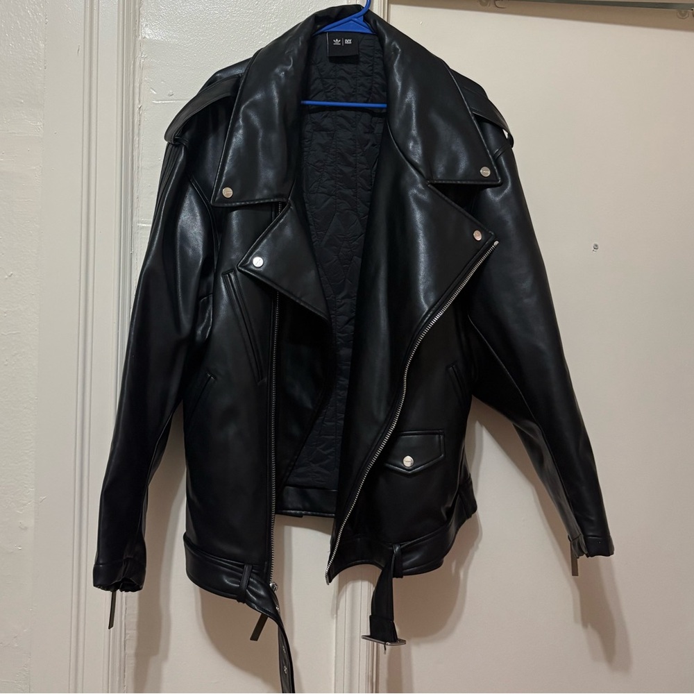 Adidas Ivy Park Noir Leather Jacket